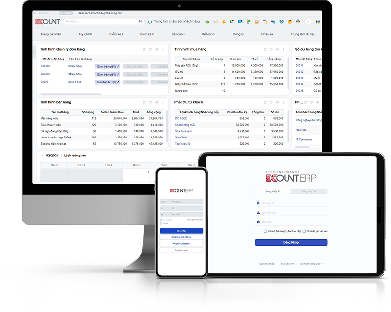 Giao diện quản lý bán hàng trong ECOUNT ERP Giao diện phần mềm quản lý bán hàng ECOUNT ERP